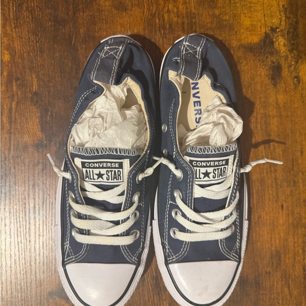 Converse Kids Navy & White Low-Top Sneakers